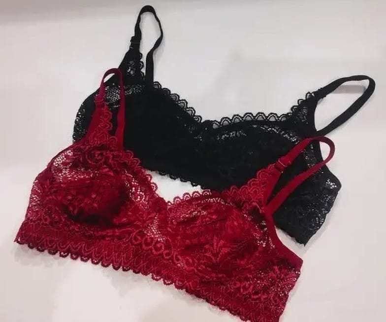 Floral Lace Non-Wired Bralette with Adjustable Straps