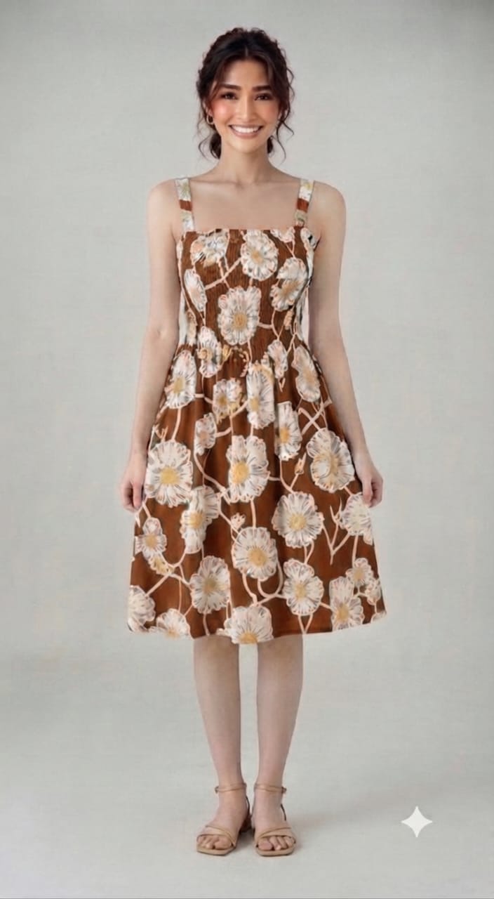 Pale Yellow Daisy Floral Smocked Midi Dress | Sleeveless Summer Dress