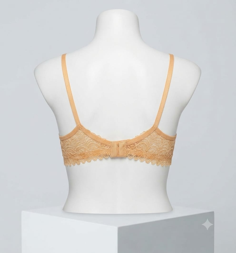 Floral Lace Non-Wired Bralette with Adjustable Straps