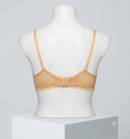 Floral Lace Non-Wired Bralette with Adjustable Straps