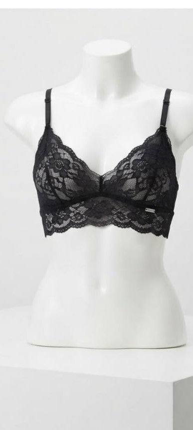 Floral Lace Non-Wired Bralette with Adjustable Straps