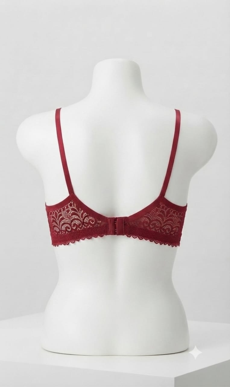 Floral Lace Non-Wired Bralette with Adjustable Straps