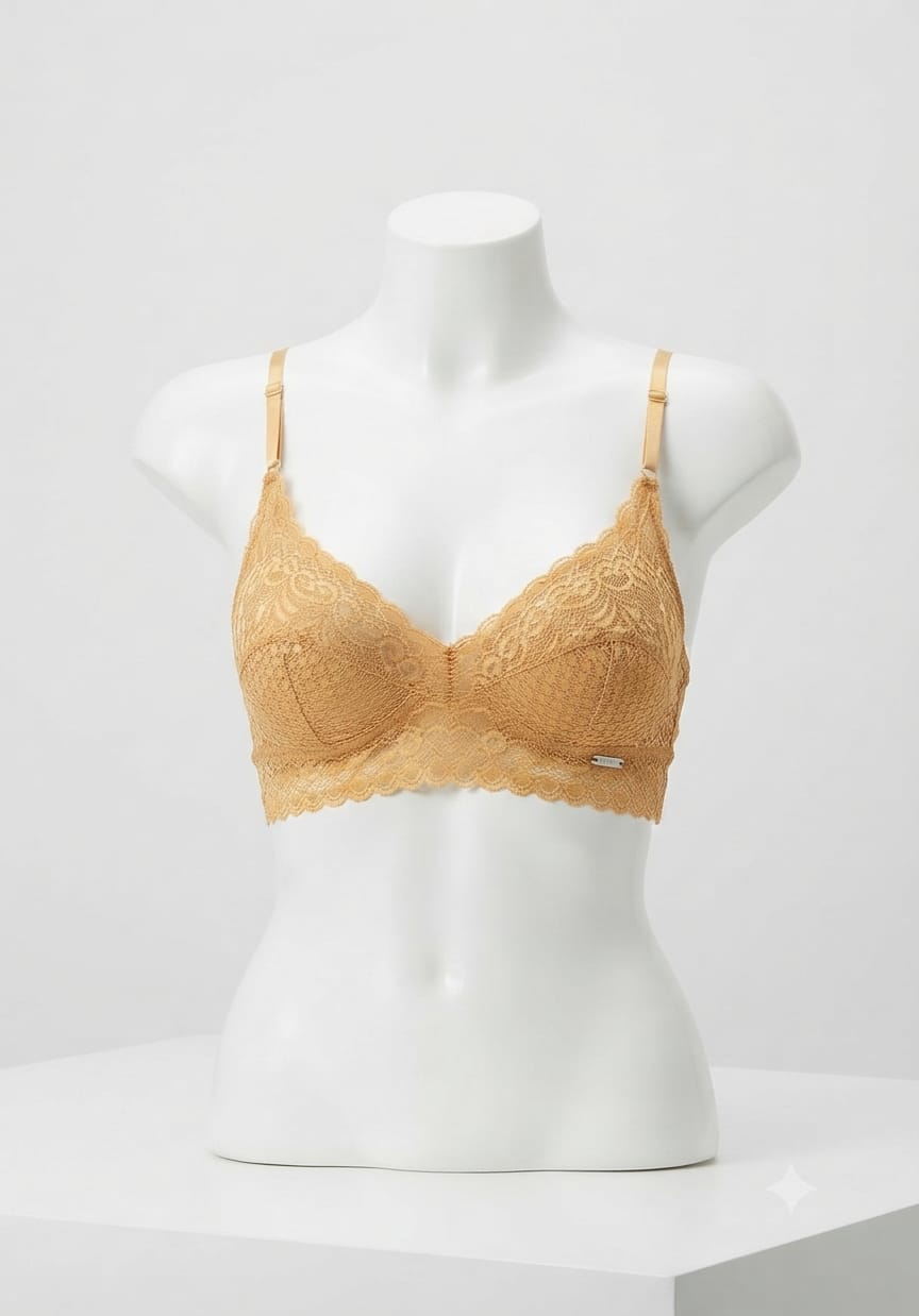 Floral Lace Non-Wired Bralette with Adjustable Straps