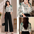Floral Print Chiffon Shirt Green
