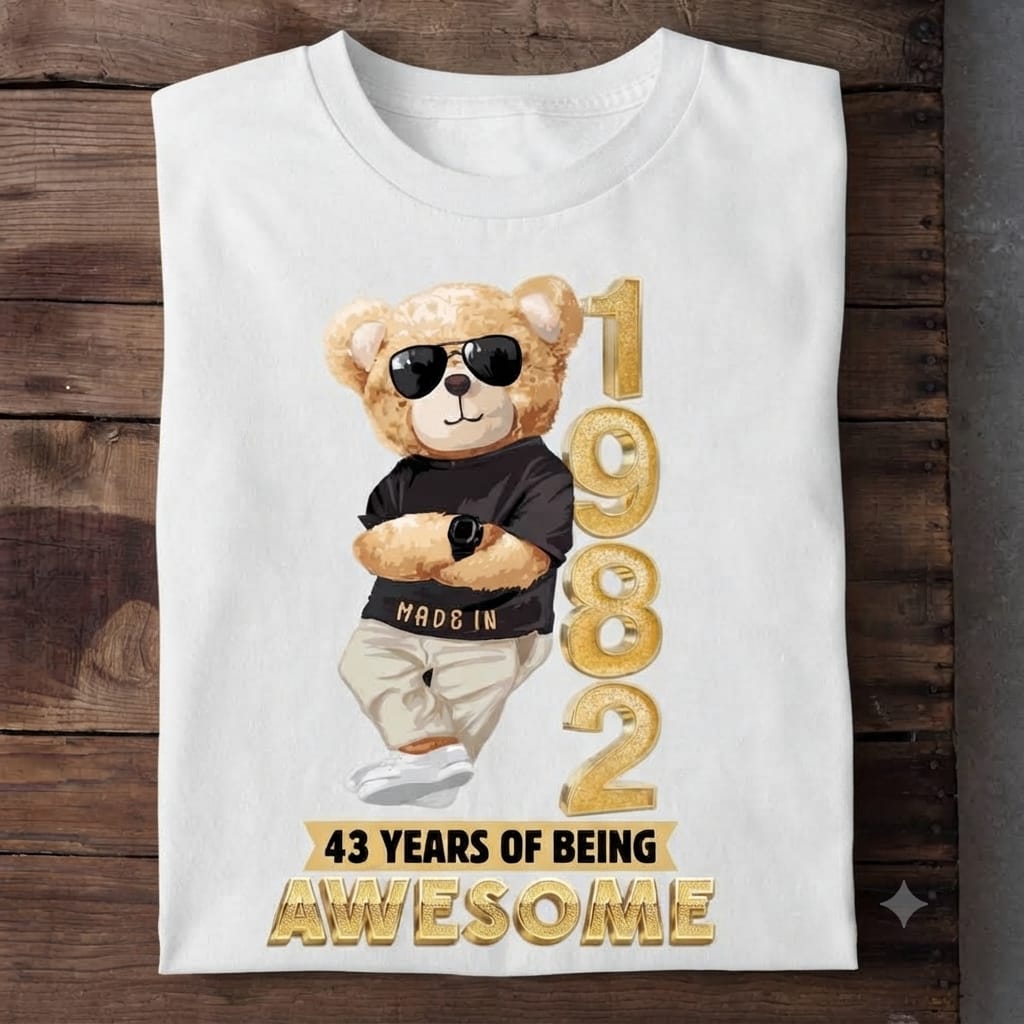Made In 1984 – 40 Years of Being Awesome Graphic Tee in White