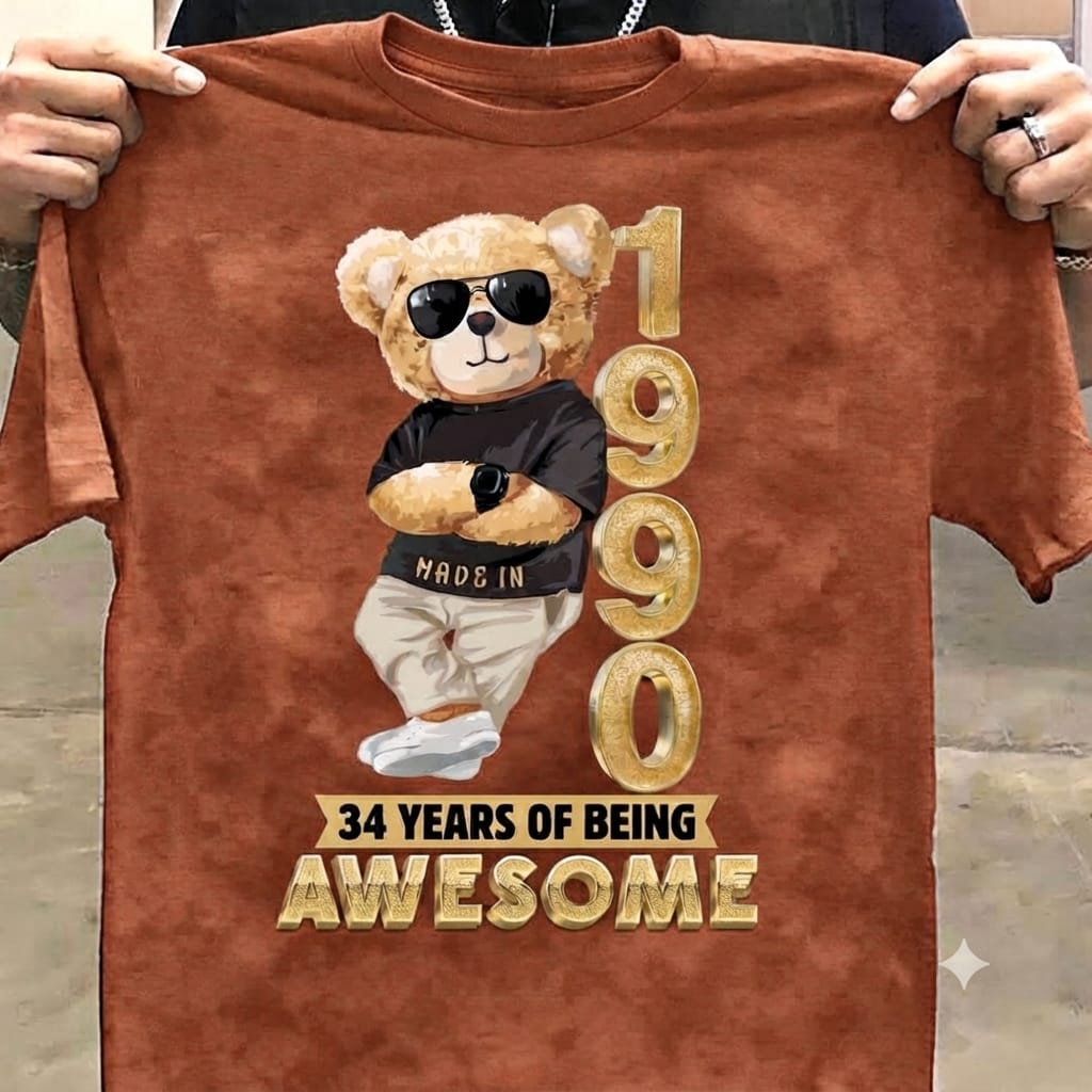 Made In 1980 – 45 Years of Being Awesome Graphic Tee in Orange
