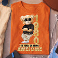 Made In 1980 – 45 Years of Being Awesome Graphic Tee in Orange