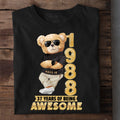 Made In 1988 – 37 Years of Being Awesome Graphic Tee in Black